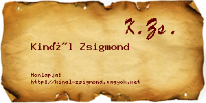 Kinál Zsigmond névjegykártya
